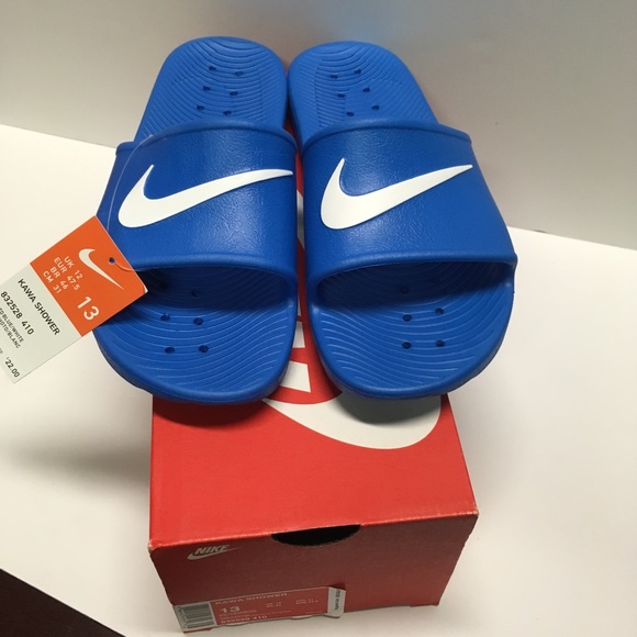 mens nike slides blue